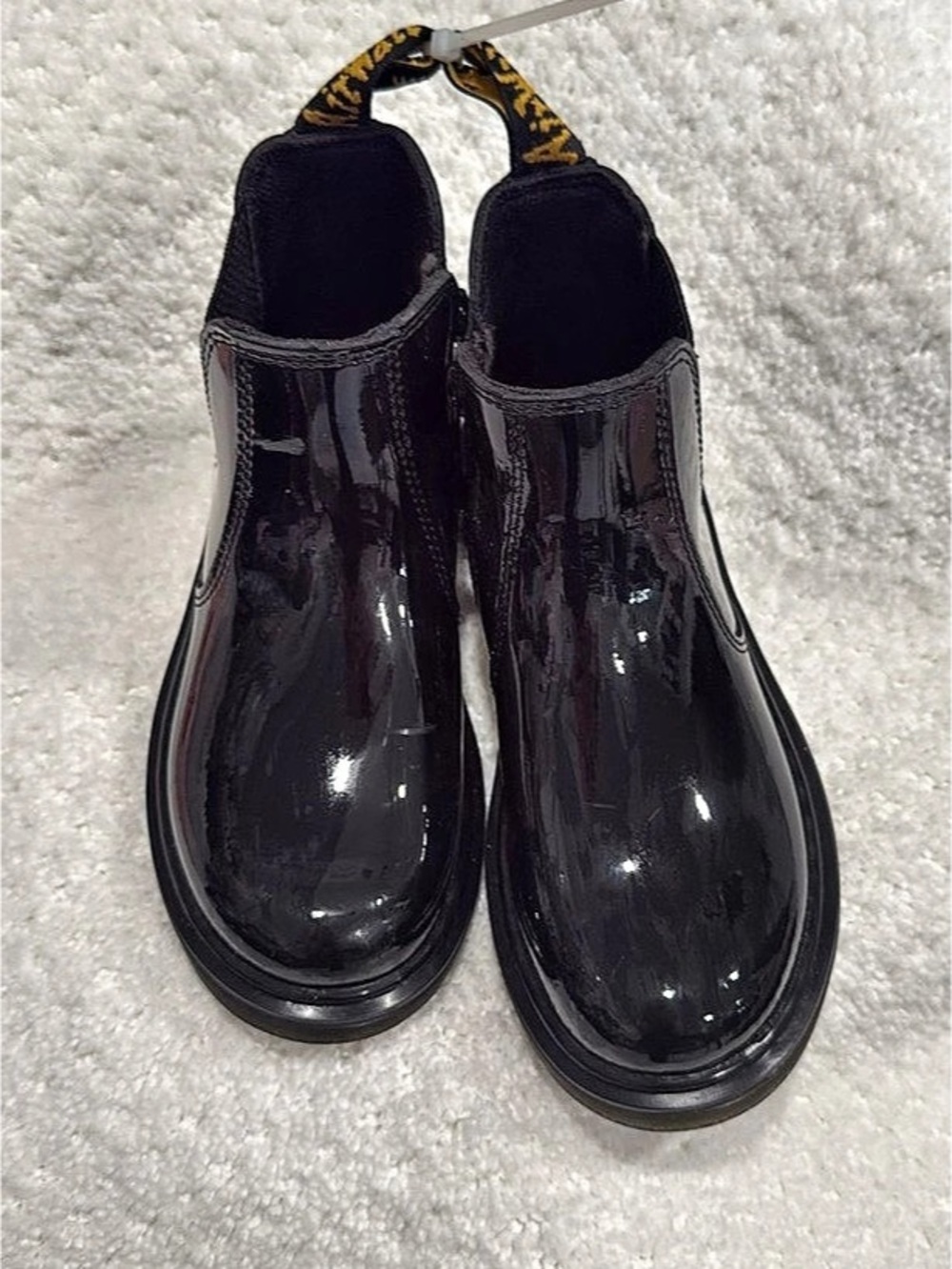 Dr. Martens Junior 2976 Patent Chelsea Boots Black,brand new